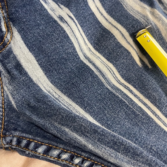 Paris Blues Womens Jeans Size 5 Blue Paint Splashed Flare Leg Denim Bottoms Y2K - Picture 11 of 13